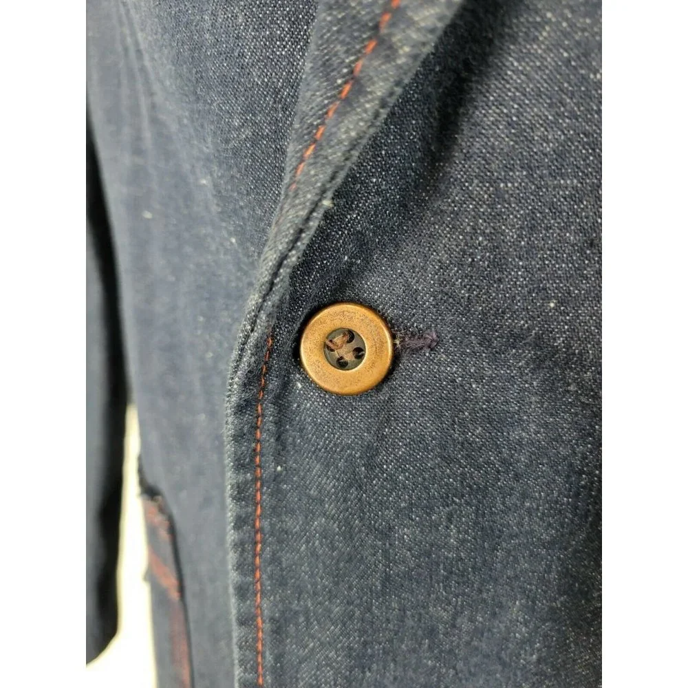 Vintage 70s JC Penney Fashions Denim Jean Unstructured Sport Coat Jacket 38‎